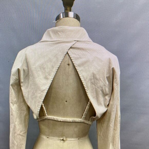 Emory park blouse short beige long-sleeved .NEW - Picture 4 of 11